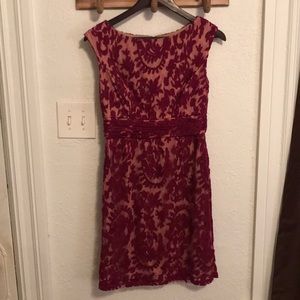 Maroon patterned semi formal dress
